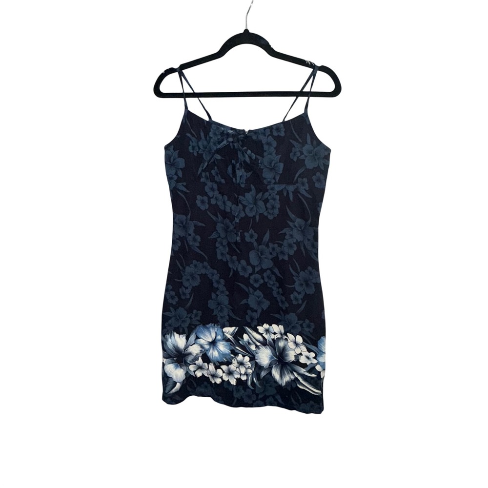 Coconut Pier Collection‎ Mini Dress Floral Print Blue Spaghetti Strap Size M